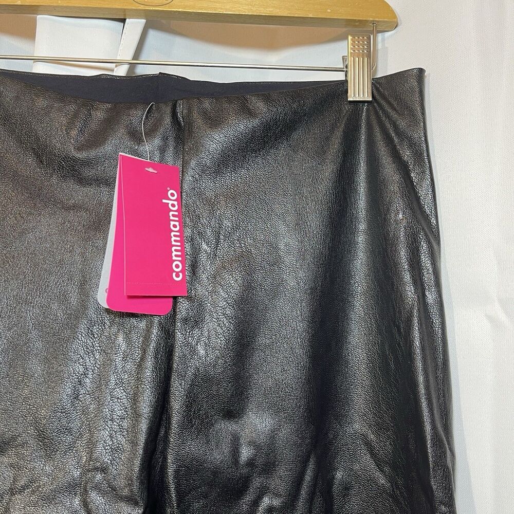 *NEW w/ Tags* COMMANDO Faux Leather Leggings Black Size XL $118 Retail!